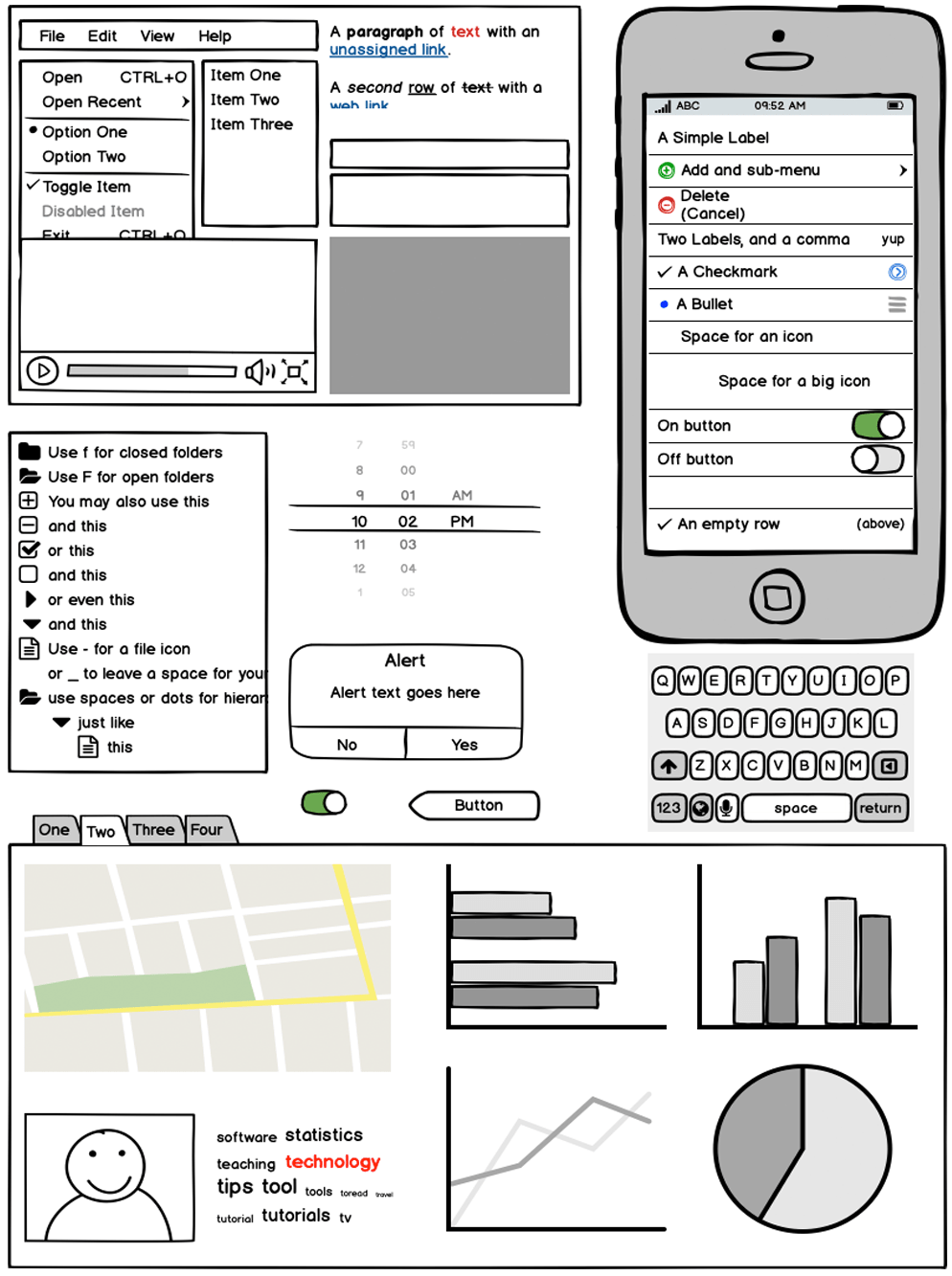 Example wireframes